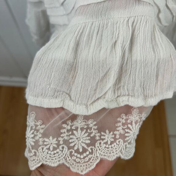 Lilka Anthropologie Women Sleeveless Tank Top Boho Made in India White Large - Picture 2 of 9